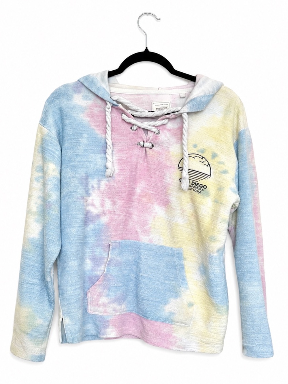 Southern Spirit Stay Salty San Diego CA Tie-Dye Rope Hoodie Beach Size M